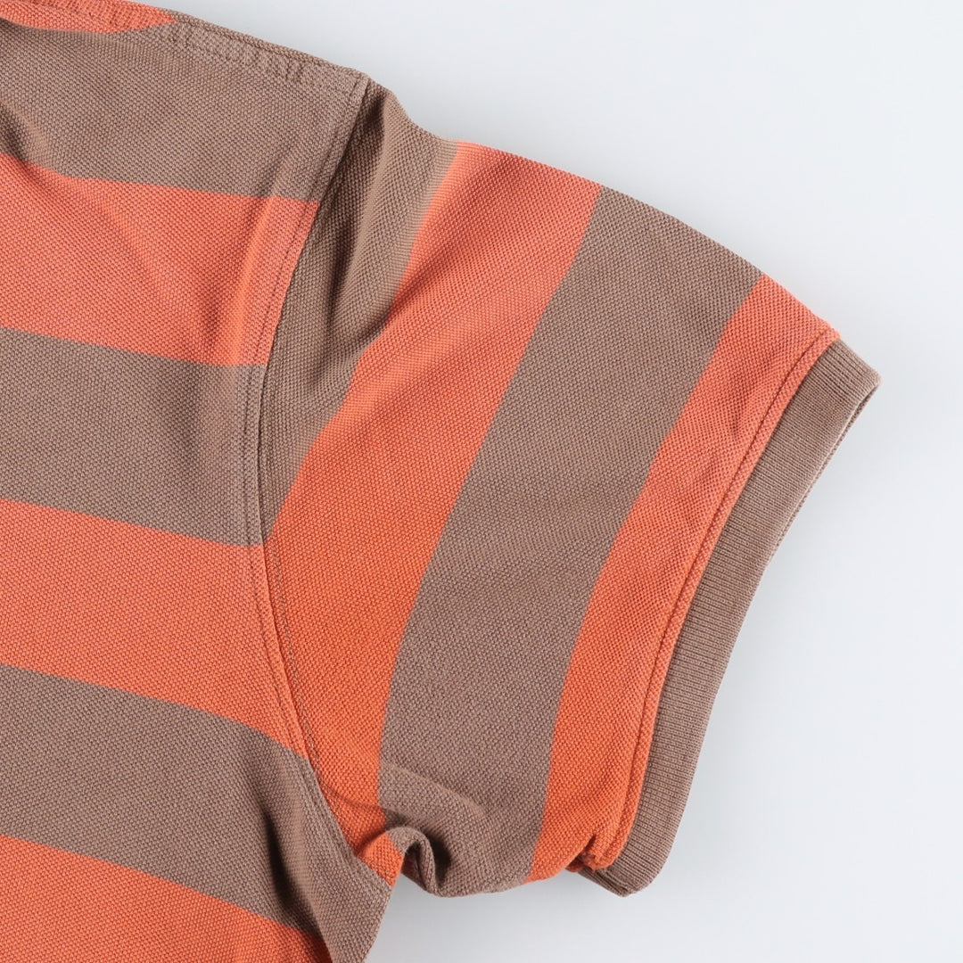 Timberland Short-Sleeve Striped Polo Shirt, Men's Size XL (approx.) cotton brown type Vintage Second Hand
