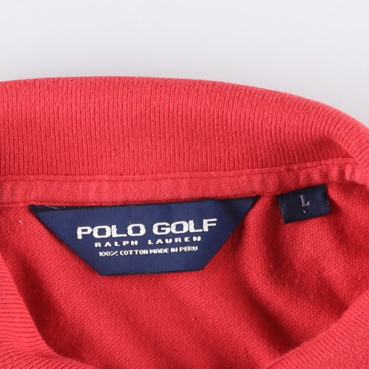 Ralph Lauren POLO GOLF Polo Golf short sleeve polo shirt for men size L cotton red type Vintage Second Hand