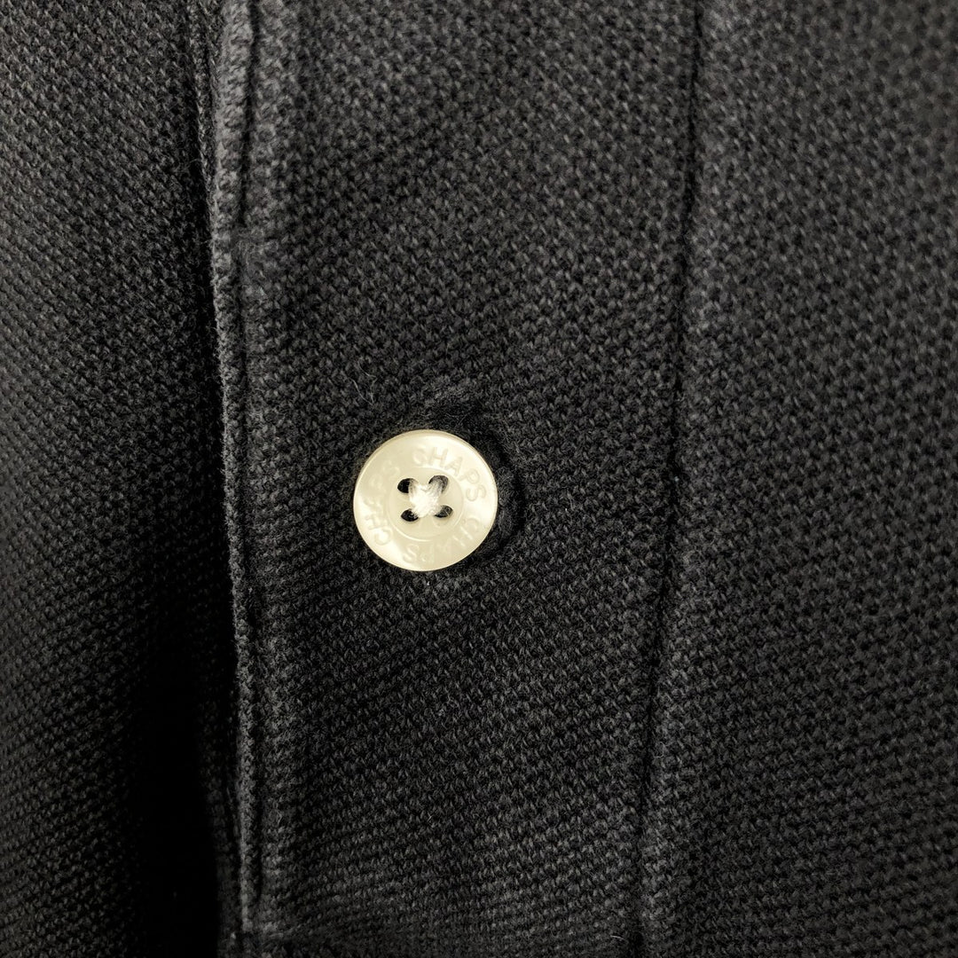 Ralph Lauren CHAPS short sleeve polo shirt, men's size L cotton black type Vintage Second Hand