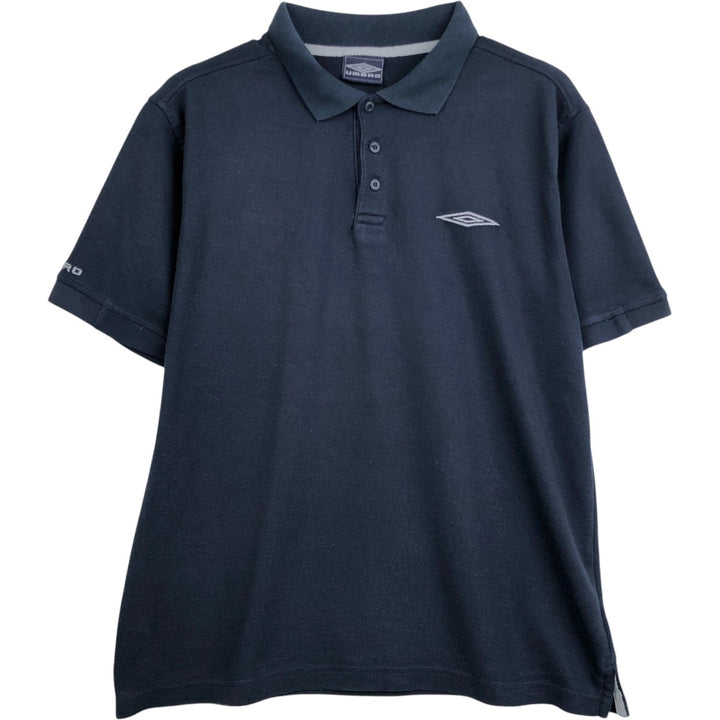 Umbro short sleeve polo shirt, size S for men unclear navy blue type Vintage Second Hand