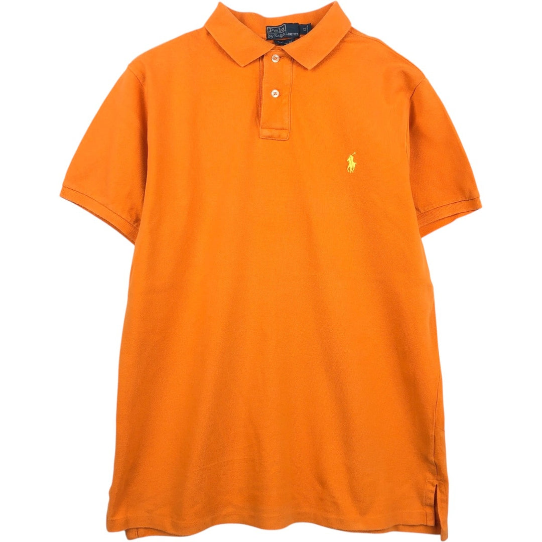 Ralph Lauren POLO by Ralph Lauren CUSTOM FIT short sleeve polo shirt, men's XL size cotton orange type Vintage Second Hand
