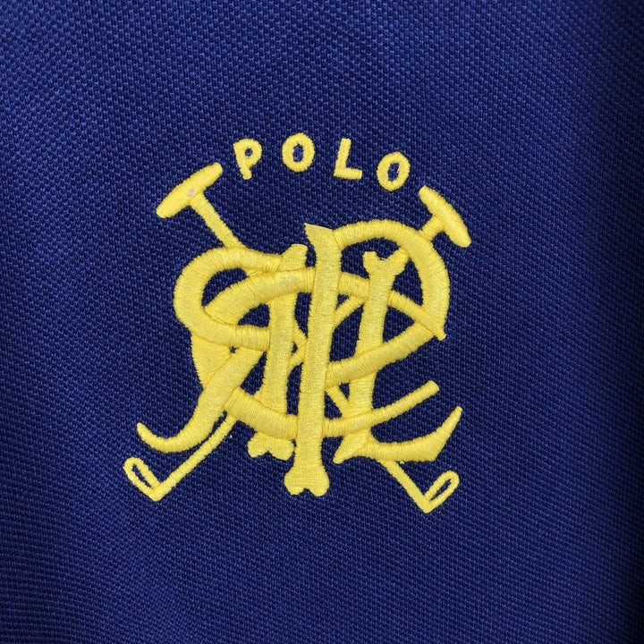 Ralph Lauren POLO by Ralph Lauren CUSTOM FIT short sleeve polo shirt, men's size L cotton Navy blue Vintage Second Hand