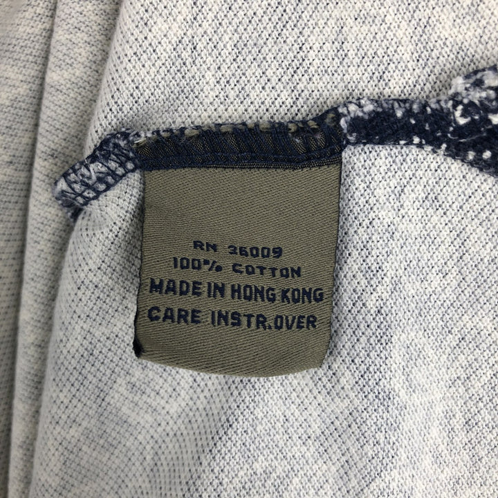 Calvin Klein Sport all-over leaf pattern short-sleeved polo shirt, men's size L (approx.) cotton navy blue type Vintage Second Hand