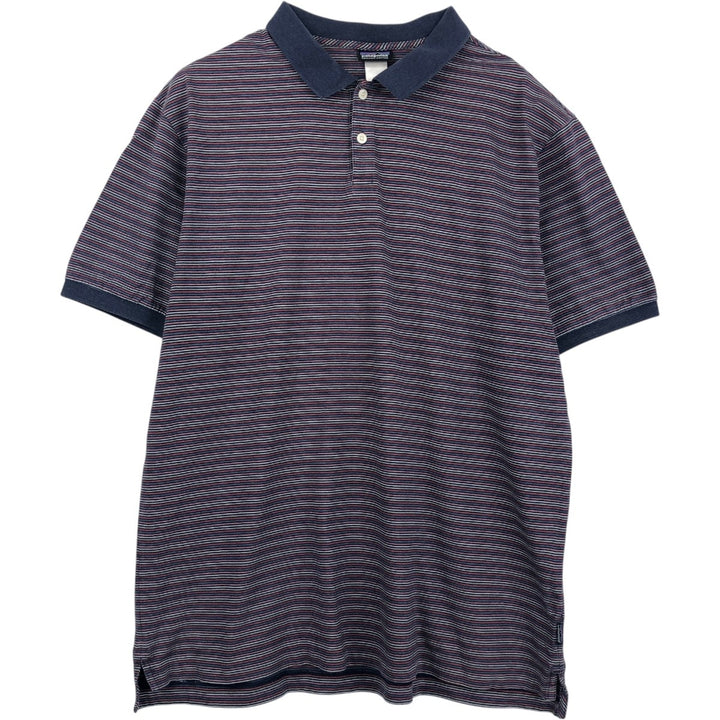 Patagonia Organic Cotton Short-Sleeve Striped Polo Shirt (Men's Size XL) unclear navy blue type Vintage Second Hand