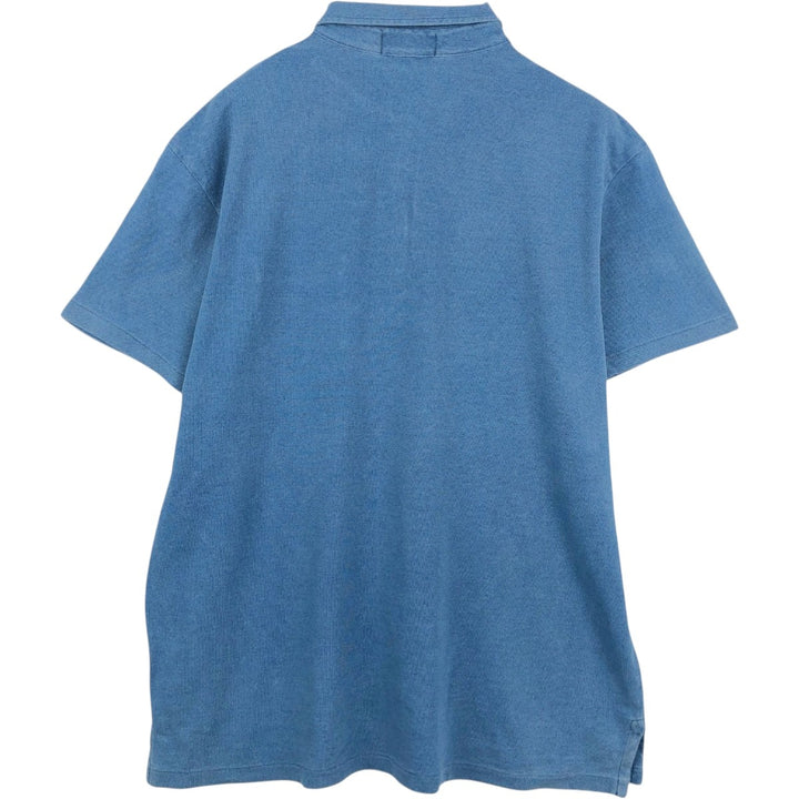 Ralph Lauren POLO by Ralph Lauren short sleeve polo shirt, men's XL size cotton blue type Vintage Second Hand