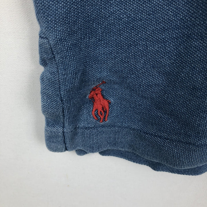 Ralph Lauren POLO by Ralph Lauren short sleeve polo shirt, men's XL size cotton blue type Vintage Second Hand