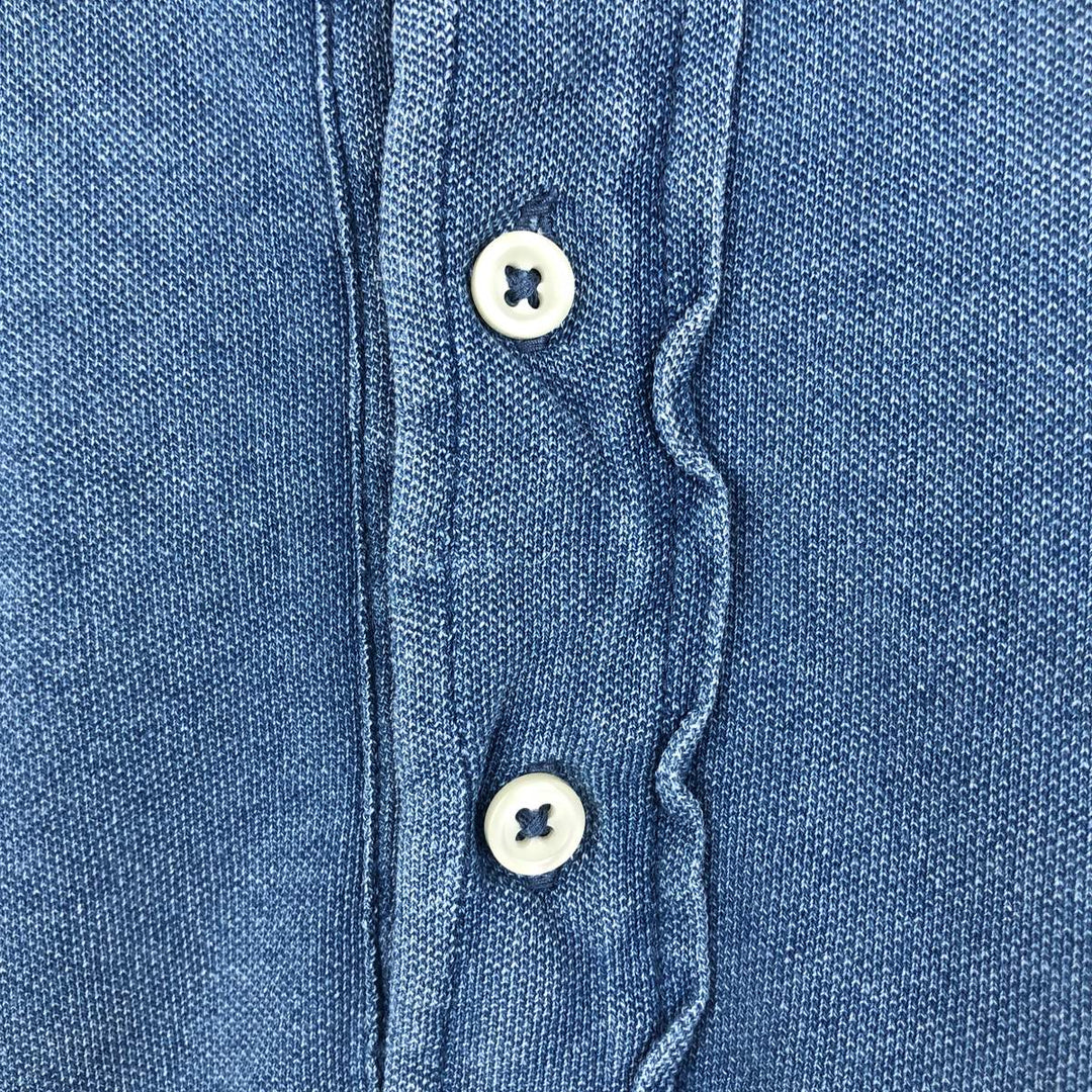 Ralph Lauren POLO by Ralph Lauren short sleeve polo shirt, men's XL size cotton blue type Vintage Second Hand