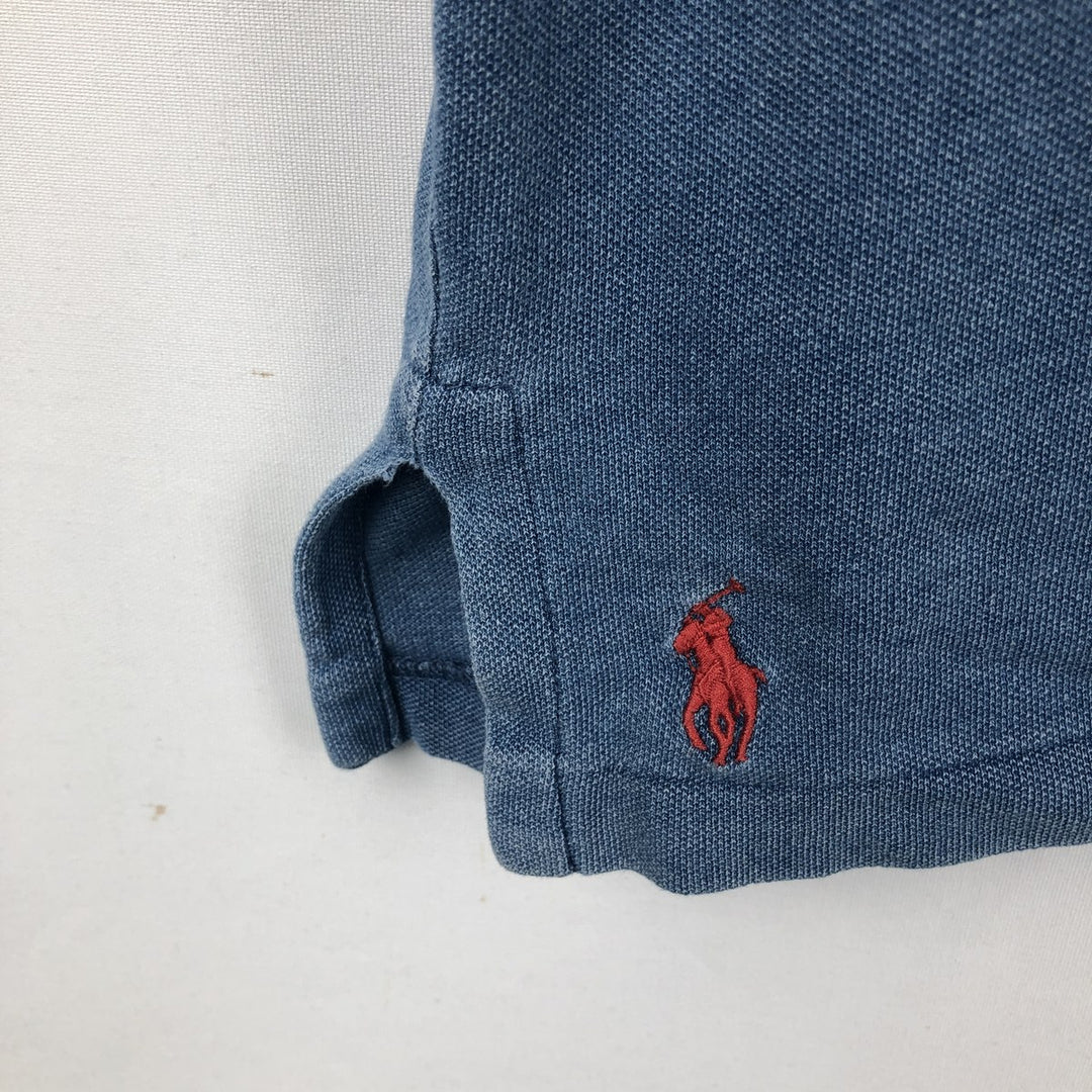 Ralph Lauren POLO by Ralph Lauren short sleeve polo shirt, men's XL size cotton blue type Vintage Second Hand