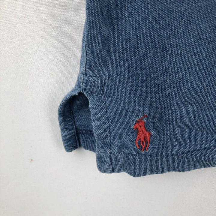 Ralph Lauren POLO by Ralph Lauren short sleeve polo shirt, men's XL size cotton blue type Vintage Second Hand