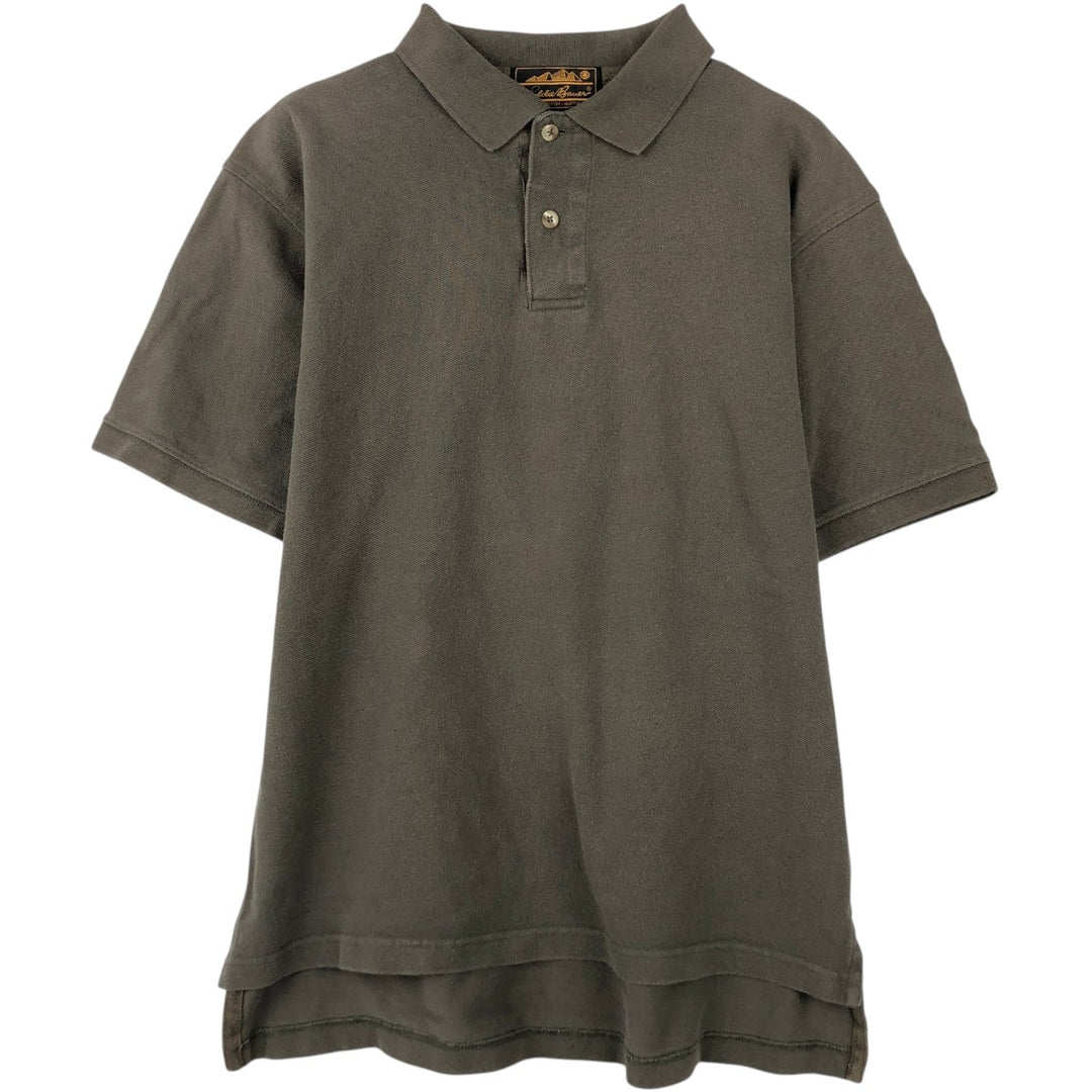80s-90'S Eddie Bauer Black Tag Short-Sleeve Polo Shirt, Men's Size S (Equivalent), Vintage cotton Khaki type Vintage Second Hand