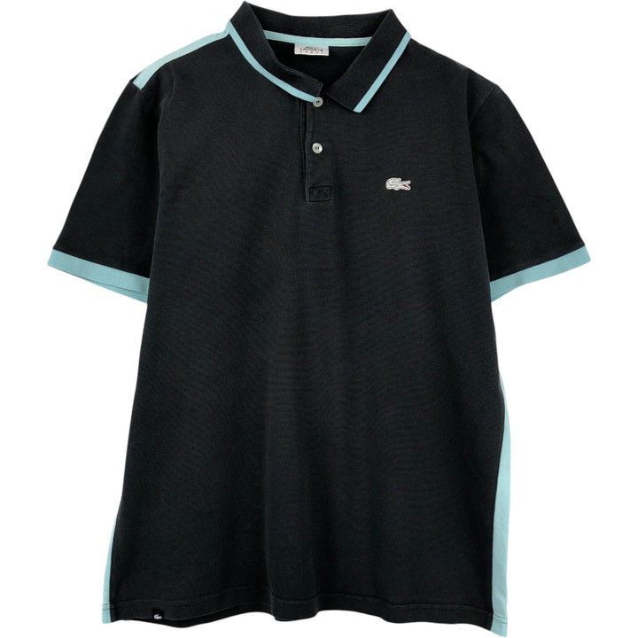 Lacoste Sport Short-Sleeve Polo Shirt, Size 6 (Men's XL equivalent) cotton black type Vintage Second Hand