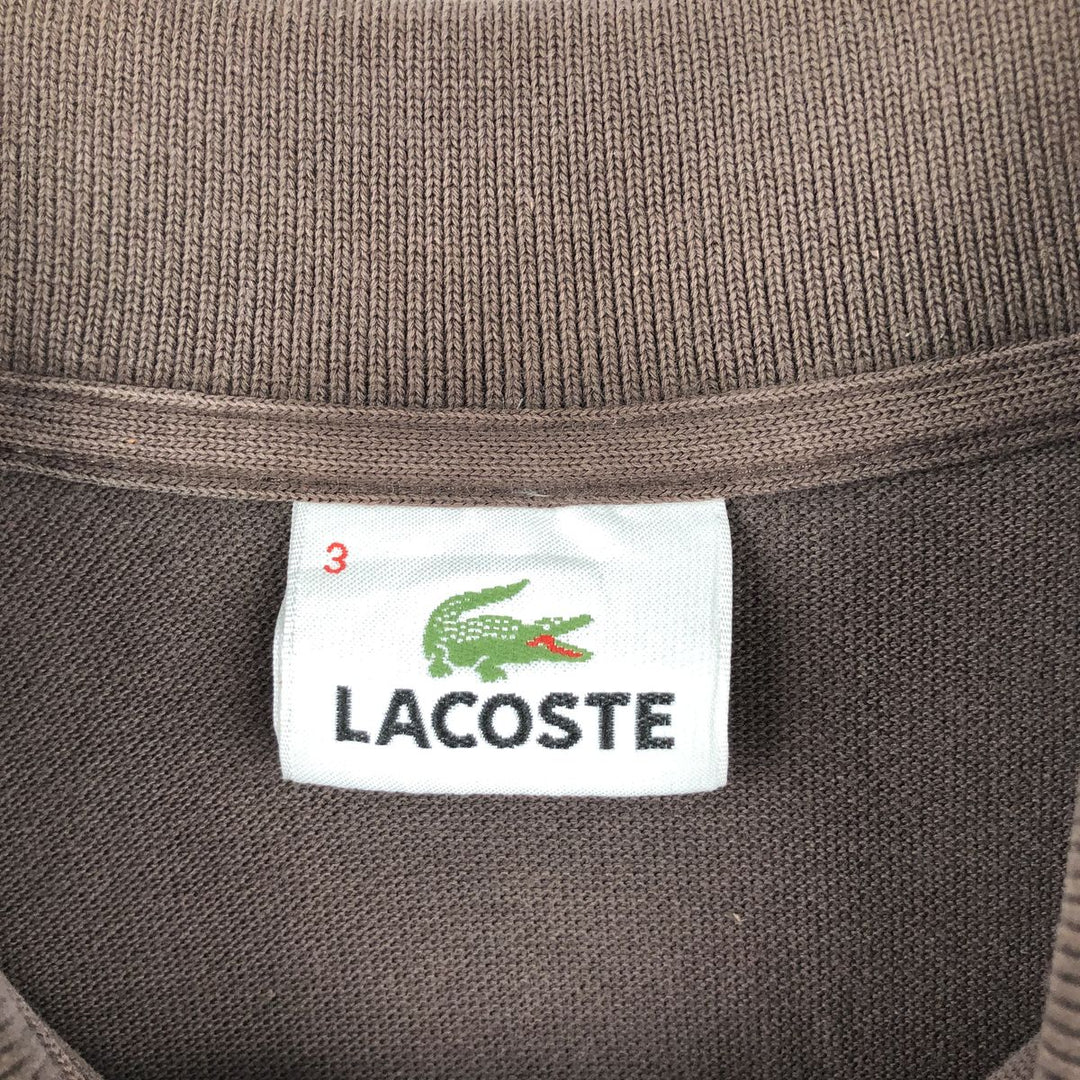 Lacoste LACOSTE short sleeve polo shirt size 3, men's size S cotton brown type Vintage Second Hand