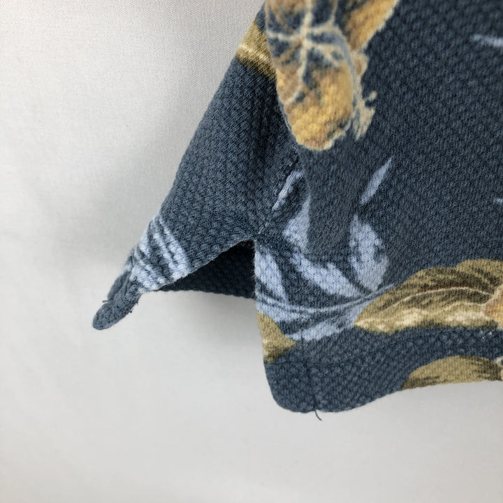 2000'S Ocean Pacific floral print short-sleeved polo shirt, men's size L (approx.) cotton Blue type light blue Vintage Second Hand