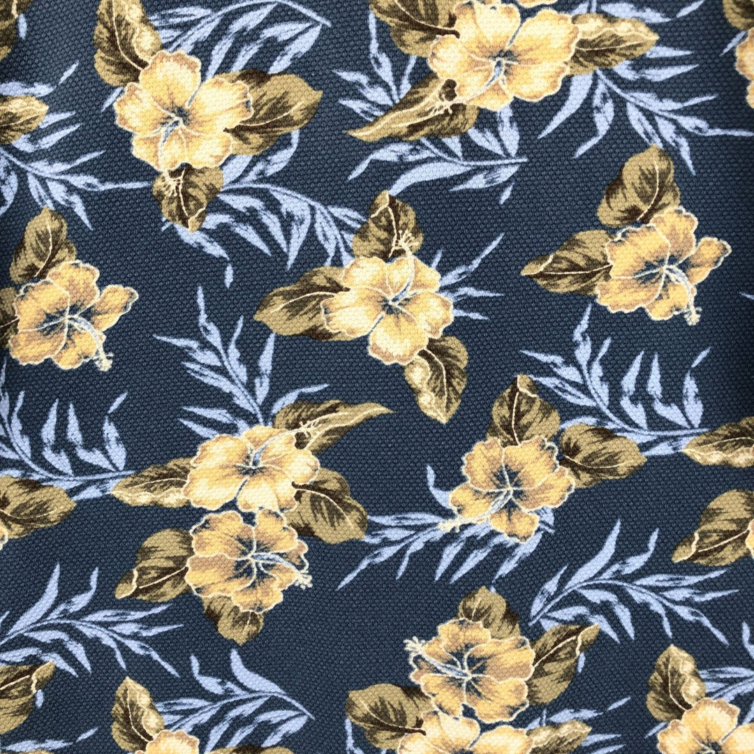 2000'S Ocean Pacific floral print short-sleeved polo shirt, men's size L (approx.) cotton Blue type light blue Vintage Second Hand