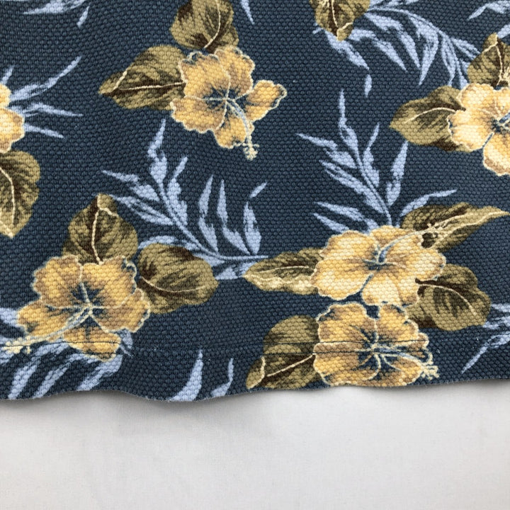 2000'S Ocean Pacific floral print short-sleeved polo shirt, men's size L (approx.) cotton Blue type light blue Vintage Second Hand