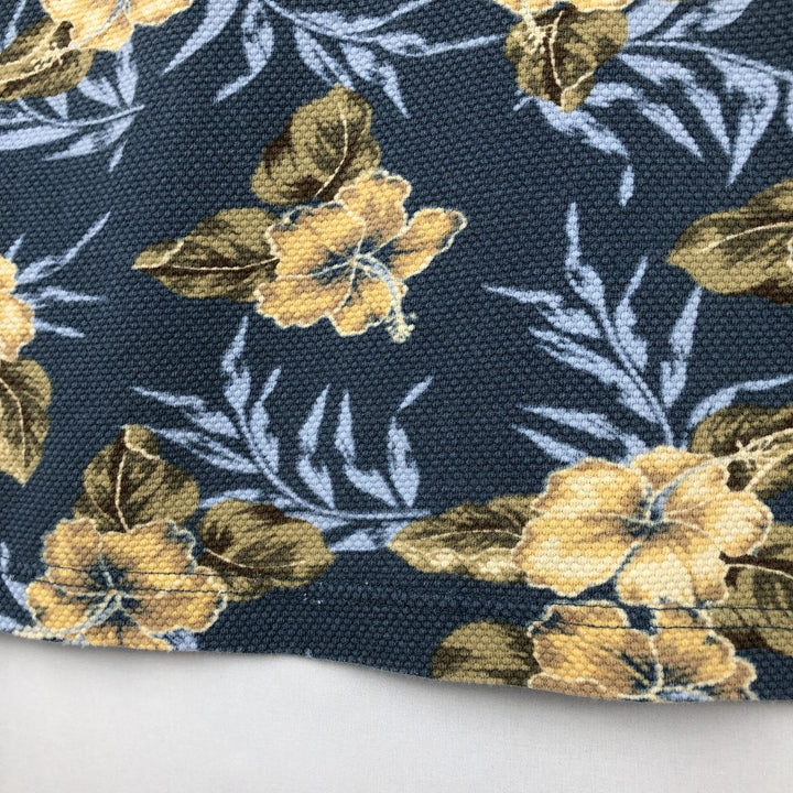2000'S Ocean Pacific floral print short-sleeved polo shirt, men's size L (approx.) cotton Blue type light blue Vintage Second Hand