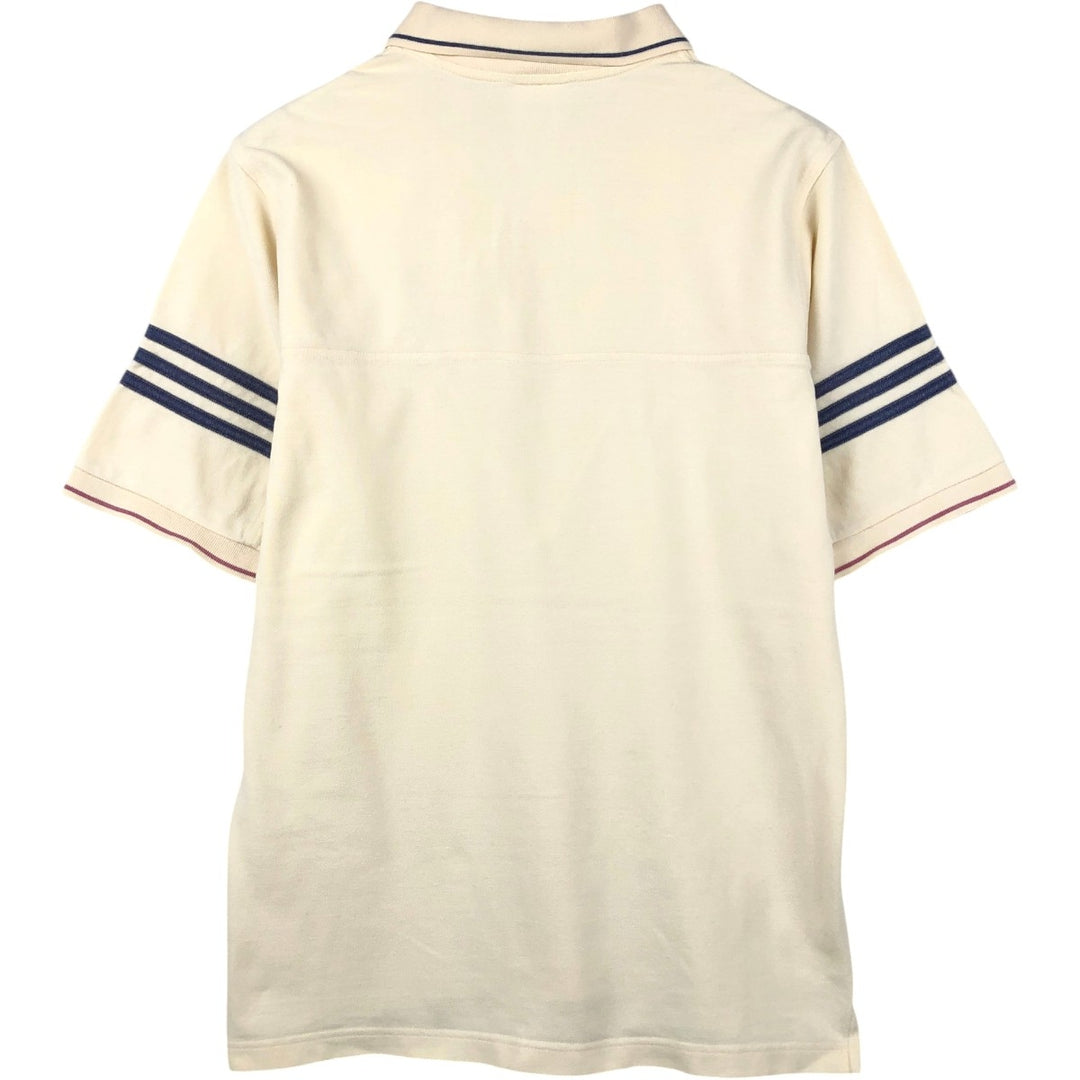 Adidas short sleeve polo shirt, men's size M cotton unbleached Vintage Second Hand