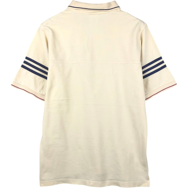 Adidas short sleeve polo shirt, men's size M cotton unbleached Vintage Second Hand
