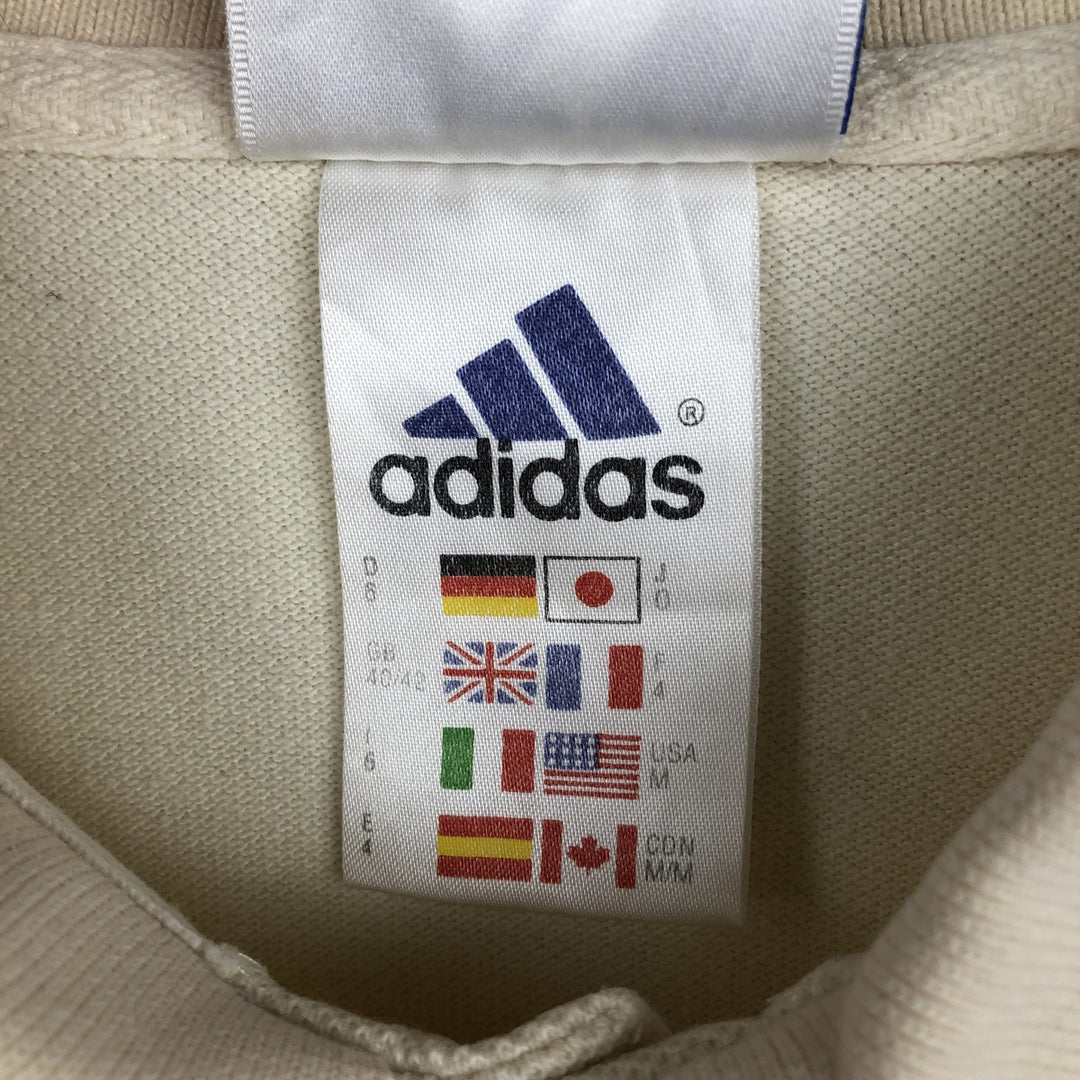 Adidas short sleeve polo shirt, men's size M cotton unbleached Vintage Second Hand