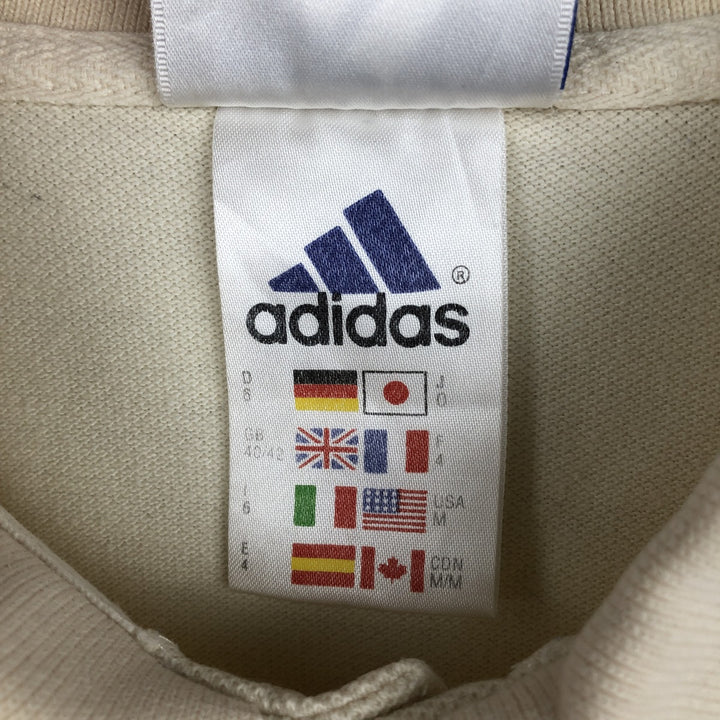 Adidas short sleeve polo shirt, men's size M cotton unbleached Vintage Second Hand