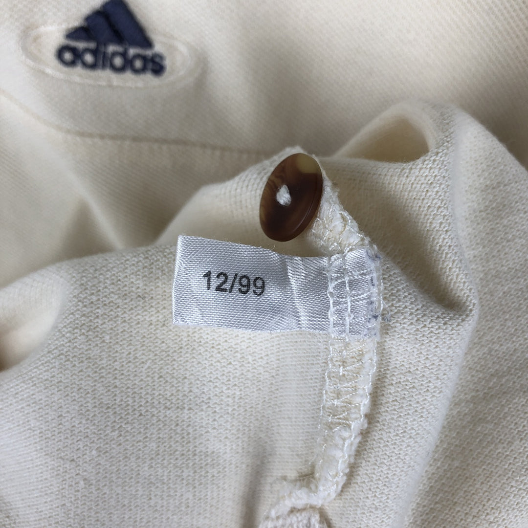 Adidas short sleeve polo shirt, men's size M cotton unbleached Vintage Second Hand