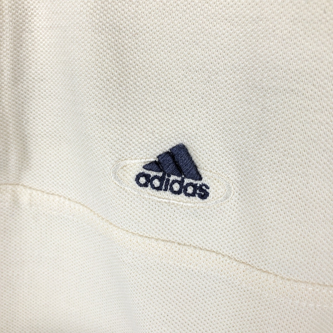 Adidas short sleeve polo shirt, men's size M cotton unbleached Vintage Second Hand