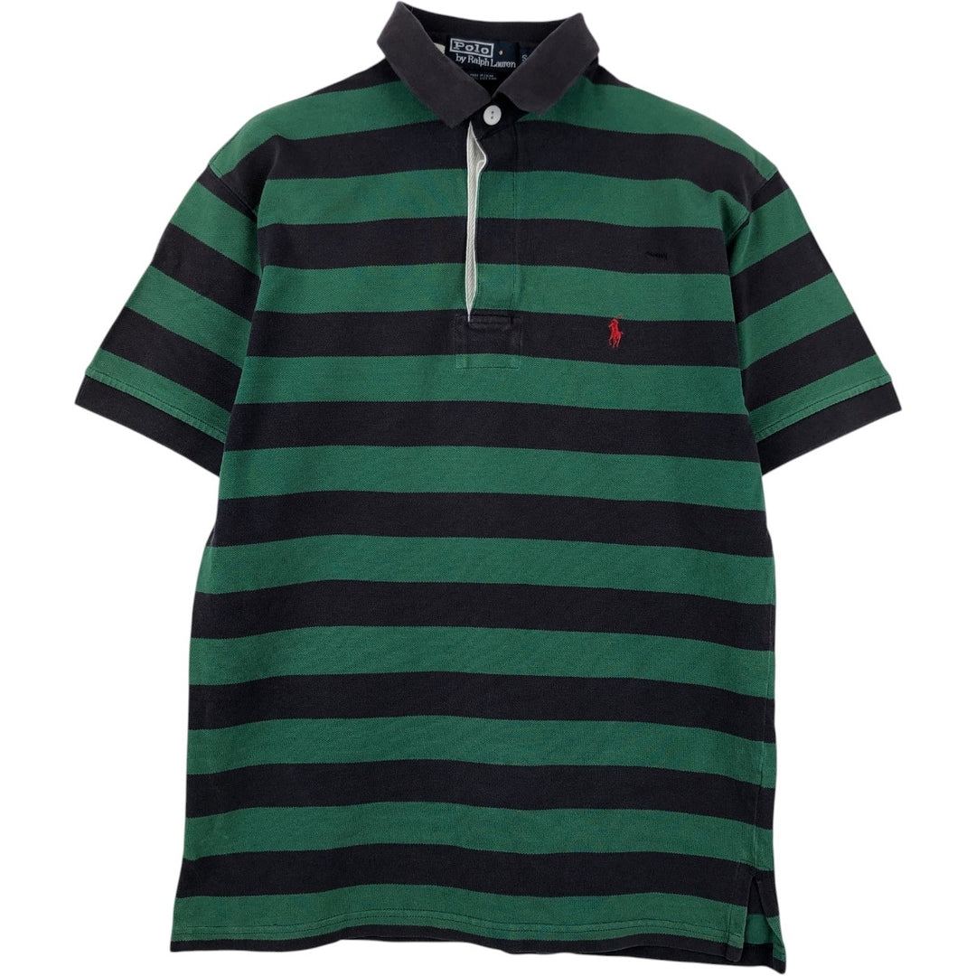 Ralph Lauren POLO by Ralph Lauren short sleeve striped polo shirt, size S for men cotton green type Vintage Second Hand