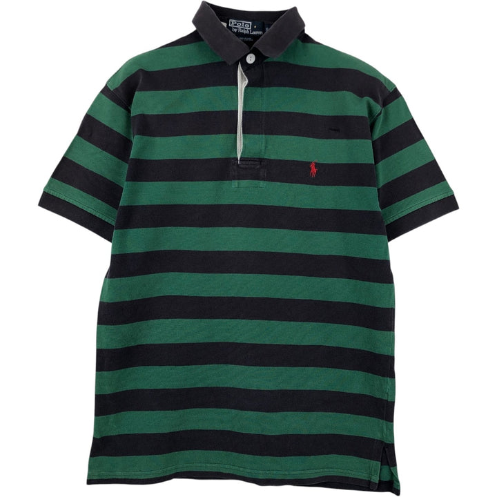 Ralph Lauren POLO by Ralph Lauren short sleeve striped polo shirt, size S for men cotton green type Vintage Second Hand