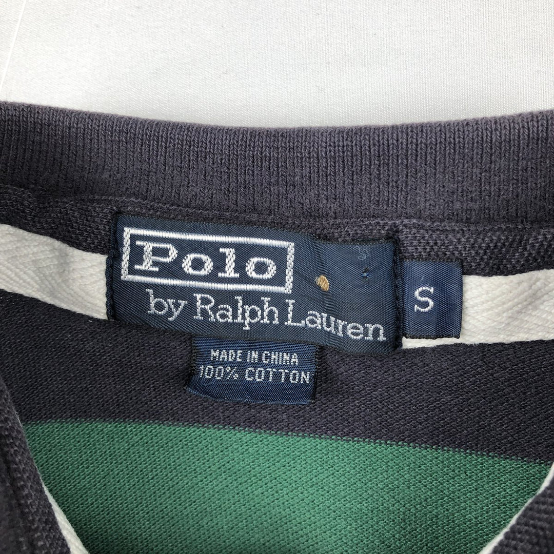 Ralph Lauren POLO by Ralph Lauren short sleeve striped polo shirt, size S for men cotton green type Vintage Second Hand