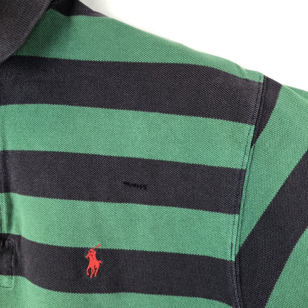 Ralph Lauren POLO by Ralph Lauren short sleeve striped polo shirt, size S for men cotton green type Vintage Second Hand