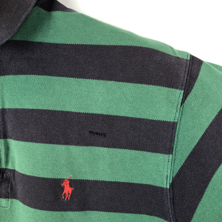 Ralph Lauren POLO by Ralph Lauren short sleeve striped polo shirt, size S for men cotton green type Vintage Second Hand