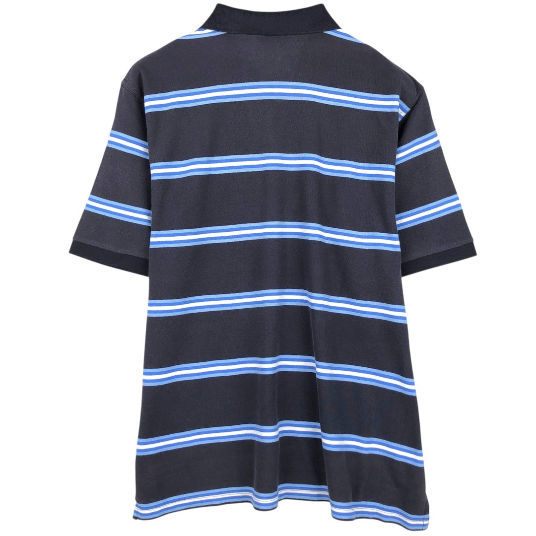 Brooks Brothers Multi-stripe Short-Sleeve Polo Shirt, Men's Size XL (approx.) cotton black type Vintage Second Hand