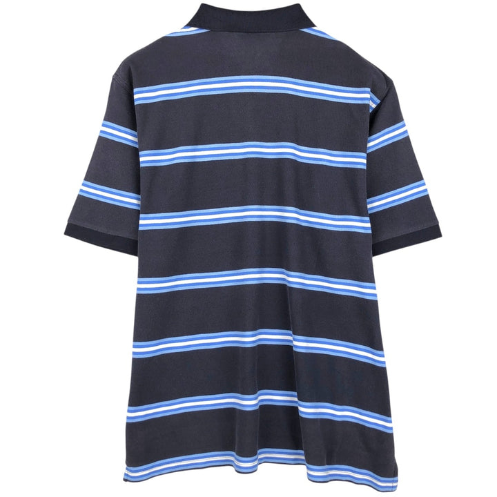 Brooks Brothers Multi-stripe Short-Sleeve Polo Shirt, Men's Size XL (approx.) cotton black type Vintage Second Hand