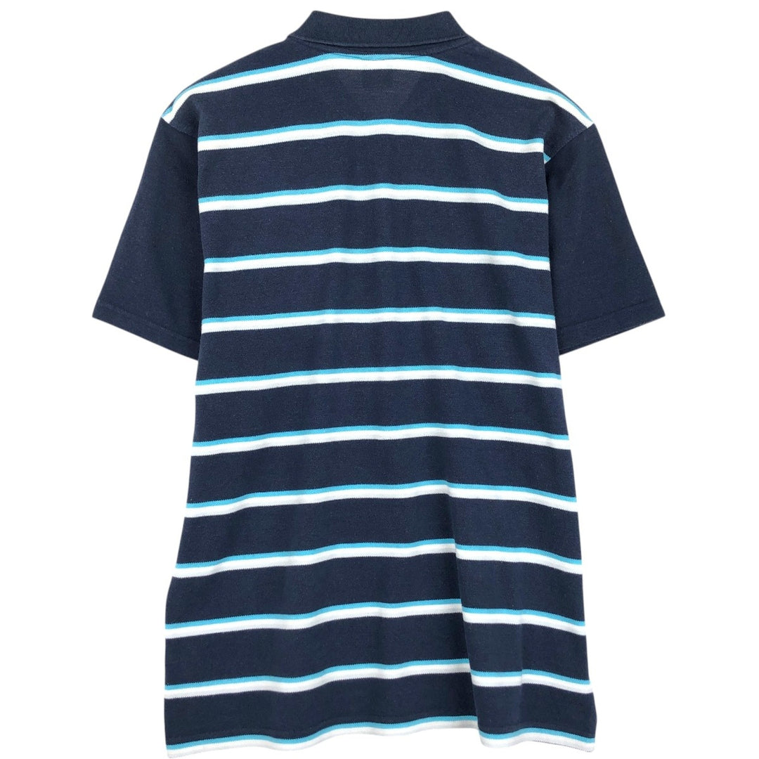 Umbro Multi-stripe Short-Sleeve Polo Shirt, Men's Size L (approx.) polyester navy blue type Vintage Second Hand