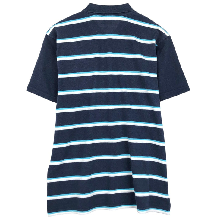 Umbro Multi-stripe Short-Sleeve Polo Shirt, Men's Size L (approx.) polyester navy blue type Vintage Second Hand