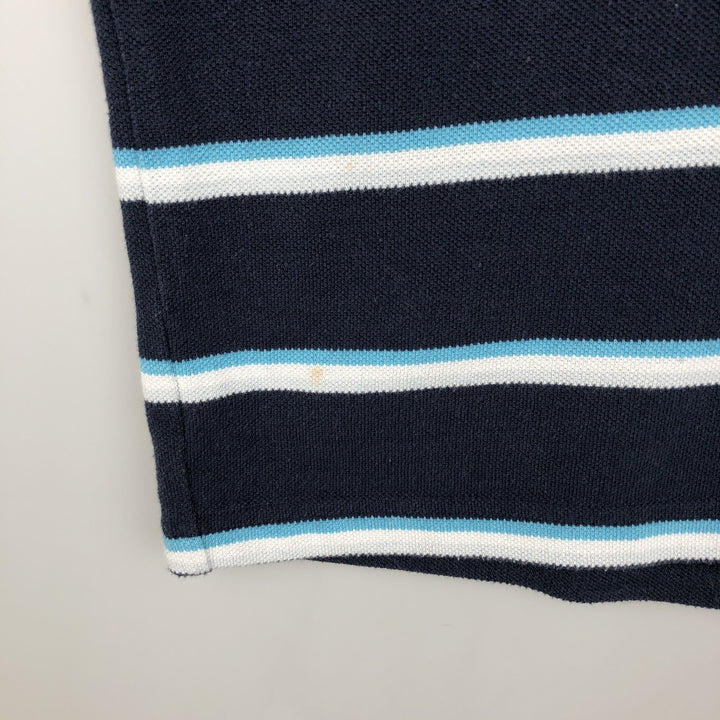 Umbro Multi-stripe Short-Sleeve Polo Shirt, Men's Size L (approx.) polyester navy blue type Vintage Second Hand