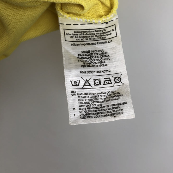 Adidas short sleeve polo shirt, men's size M cotton yellow type Vintage Second Hand