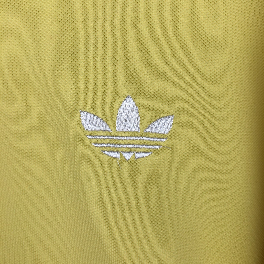 Adidas short sleeve polo shirt, men's size M cotton yellow type Vintage Second Hand