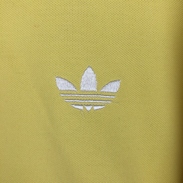 Adidas short sleeve polo shirt, men's size M cotton yellow type Vintage Second Hand