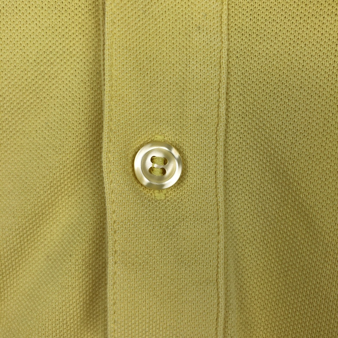 Adidas short sleeve polo shirt, men's size M cotton yellow type Vintage Second Hand