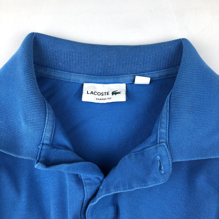 Lacoste Classic Fit short sleeve polo shirt, men's size L cotton blue type Vintage Second Hand