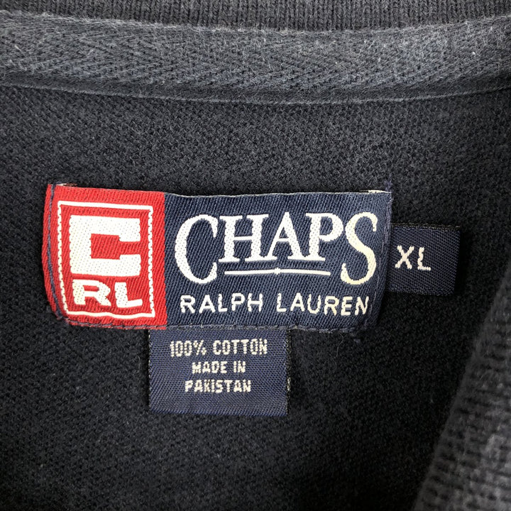 Ralph Lauren CHAPS Short-Sleeve Polo Shirt, Men's Size XL (approx.) cotton navy blue type Vintage Second Hand