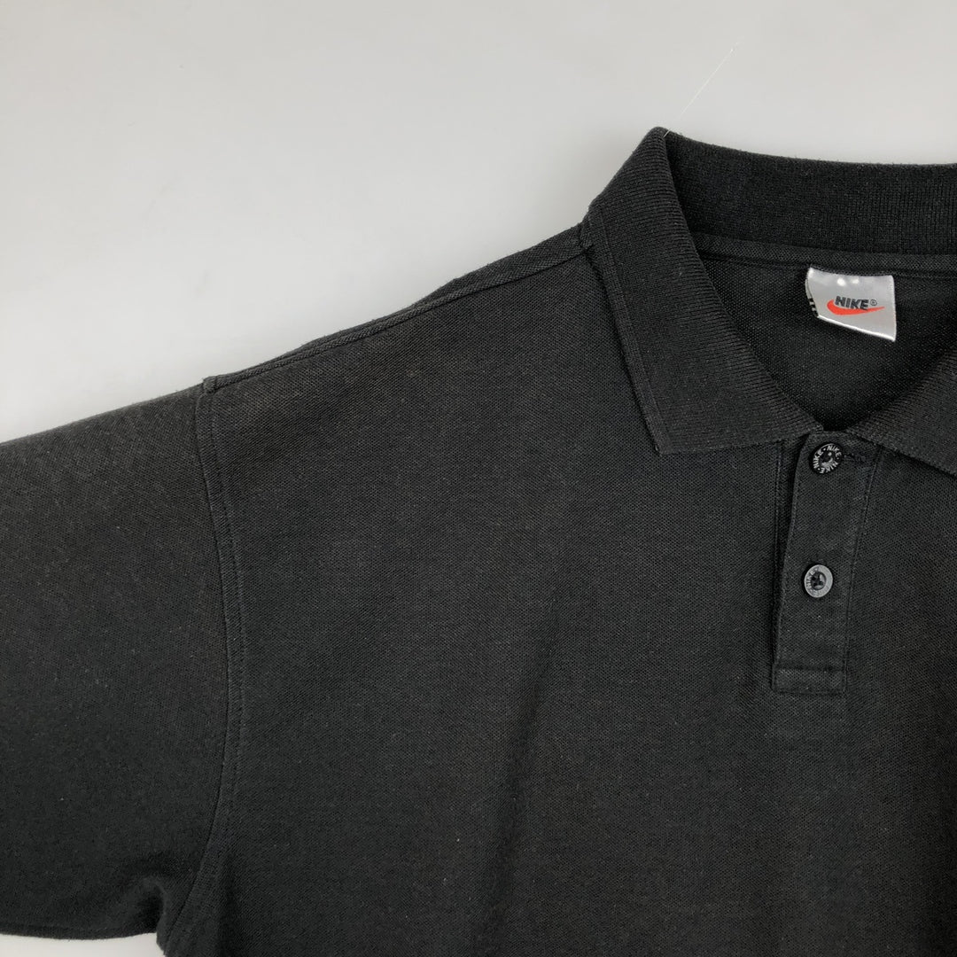 90'S Nike short sleeve polo shirt, men's XL size, vintage unclear black type Vintage Second Hand