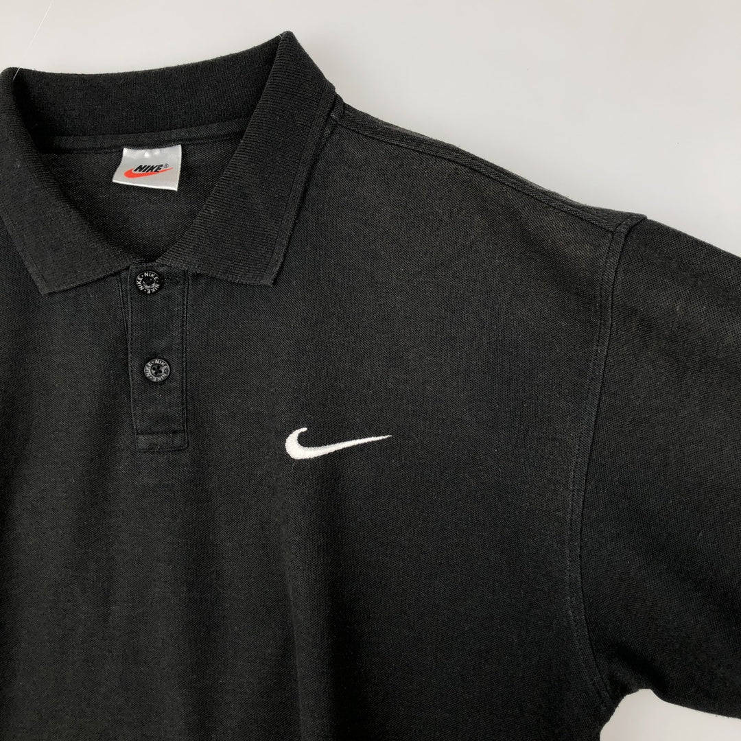 90'S Nike short sleeve polo shirt, men's XL size, vintage unclear black type Vintage Second Hand