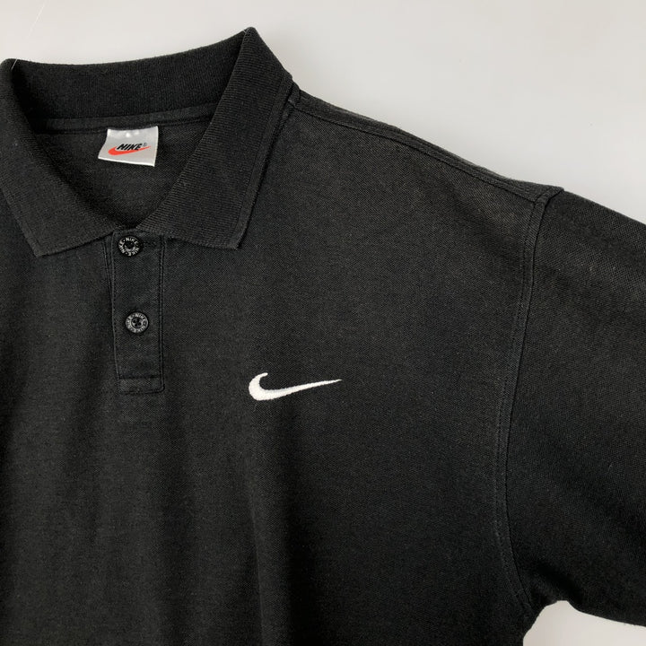90'S Nike short sleeve polo shirt, men's XL size, vintage unclear black type Vintage Second Hand
