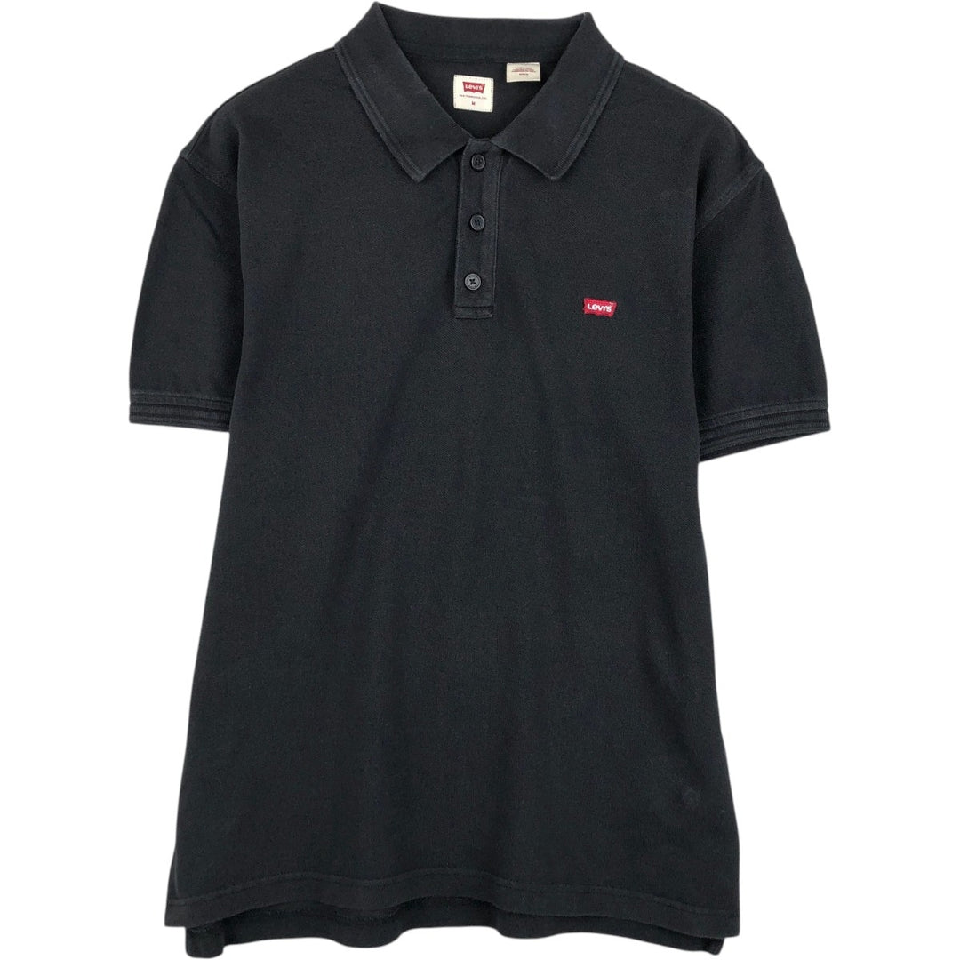 Levi's short-sleeved polo shirt, men's size M (approx.) cotton black type Vintage Second Hand