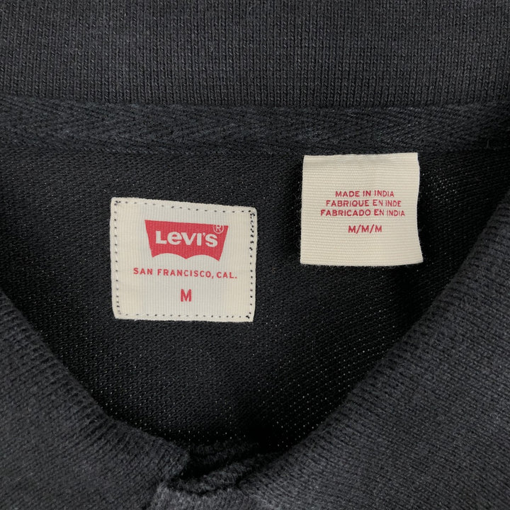 Levi's short-sleeved polo shirt, men's size M (approx.) cotton black type Vintage Second Hand