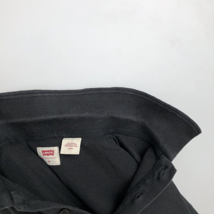 Levi's short-sleeved polo shirt, men's size M (approx.) cotton black type Vintage Second Hand