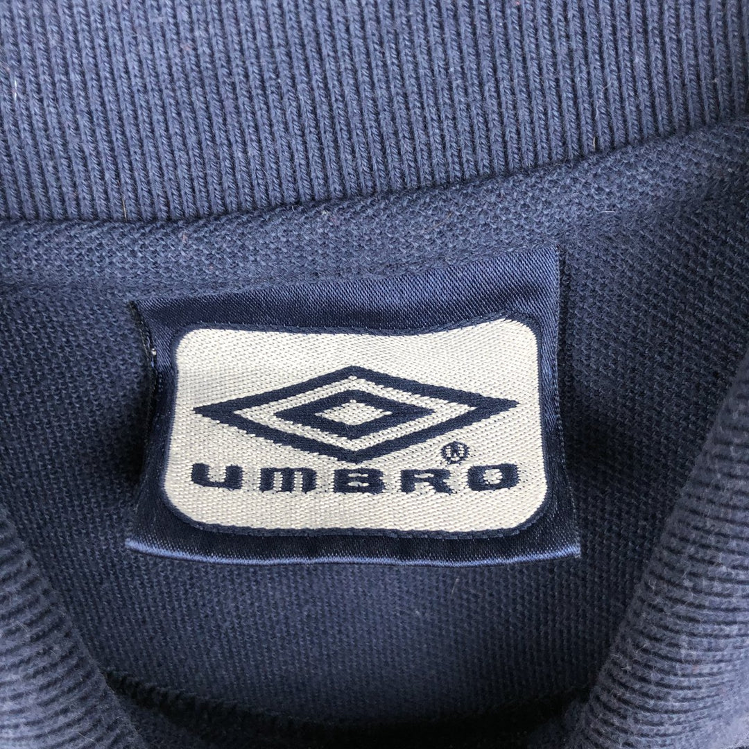 UMBRO short sleeve polo shirt, men's size L polyester navy blue type Vintage Second Hand