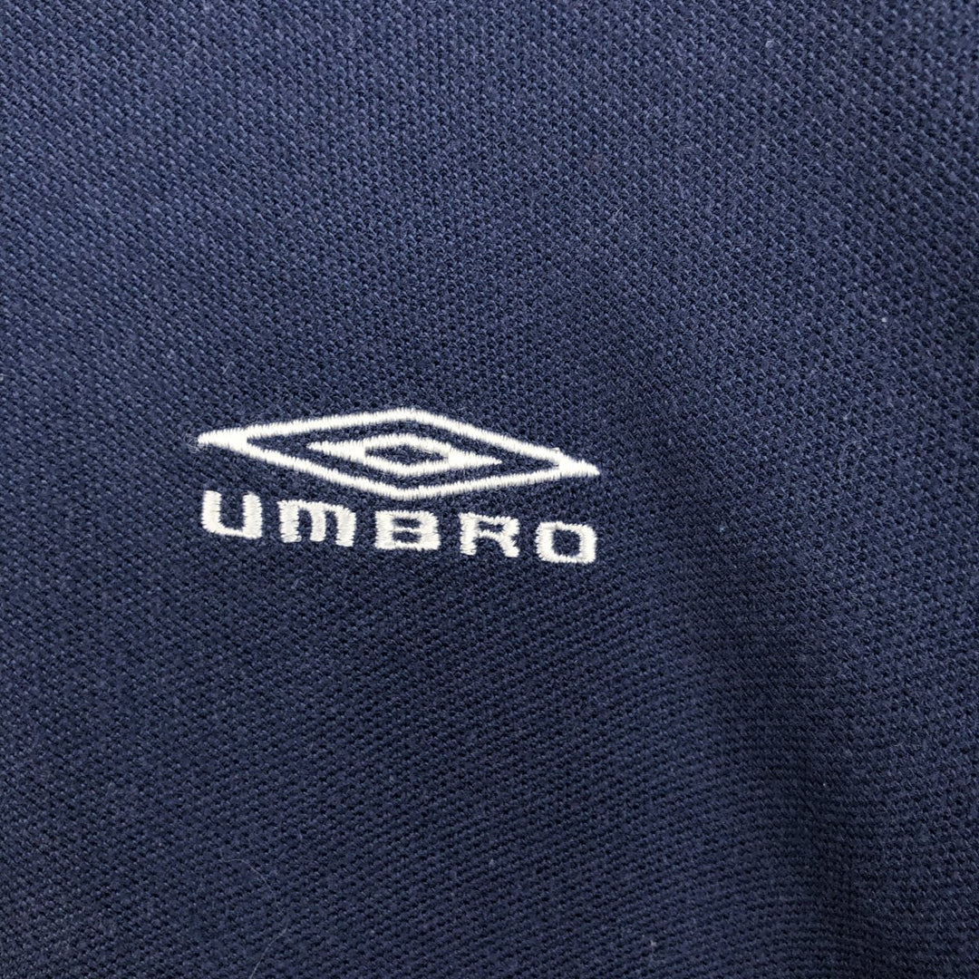UMBRO short sleeve polo shirt, men's size L polyester navy blue type Vintage Second Hand